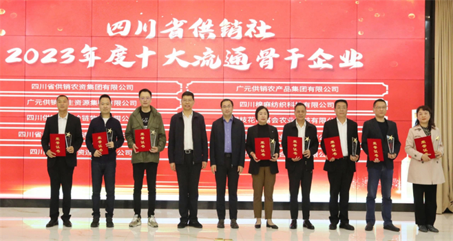 四川省棉麻集團(tuán)有限公司相關(guān)單位和個(gè)人榮獲四川省供銷社“2023年度十大流通骨干企業(yè)、最美供銷人”榮譽(yù)獎(jiǎng)項(xiàng)